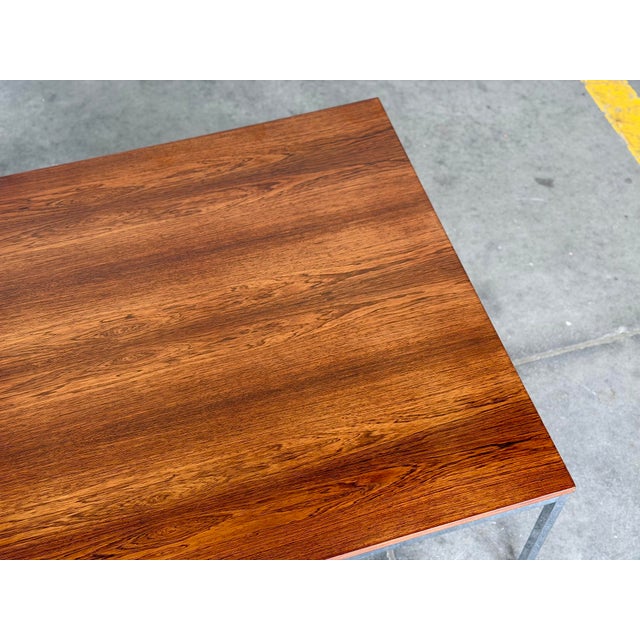 1960s Florence Knoll Rosewood + Chrome Cocktail Table - Mid Century Coffee Table For Sale - Image 9 of 9