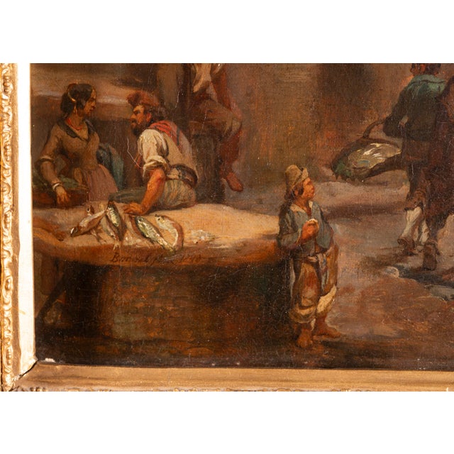 Dimensions without frame: 35 x 24 x 2 cm. Signed and dated "Bonnet pinxit 1848" in the lower left corner. This atmospheric...