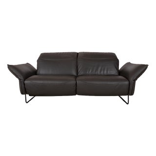 Leather Two-Seater Anthracite Grey Sofa with Electric Function from Comfort Republic For Sale
