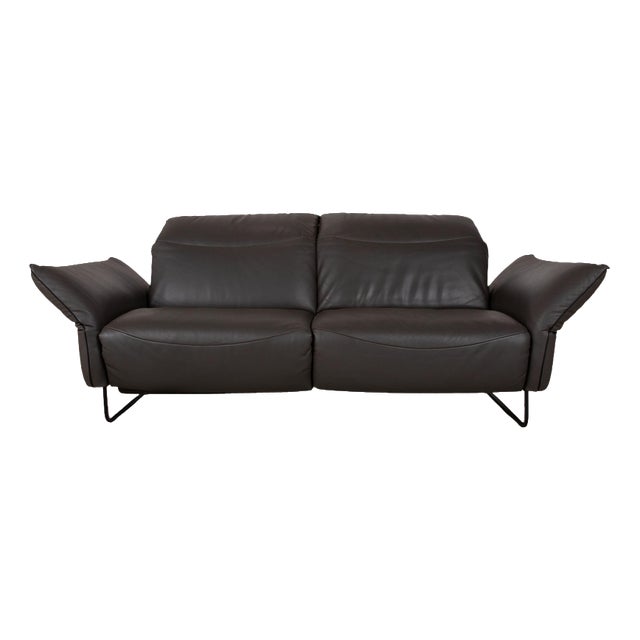 Leather Two-Seater Anthracite Grey Sofa with Electric Function from Comfort Republic For Sale