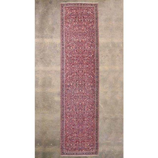 Antique Persian Mashhad Rug - 05'07 X 22'00 For Sale In Dallas - Image 6 of 7