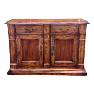 1990s Rustic Country English 2 Door Sideboard Credenza For Sale