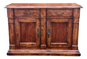 1990s Rustic Country English 2 Door Sideboard Credenza