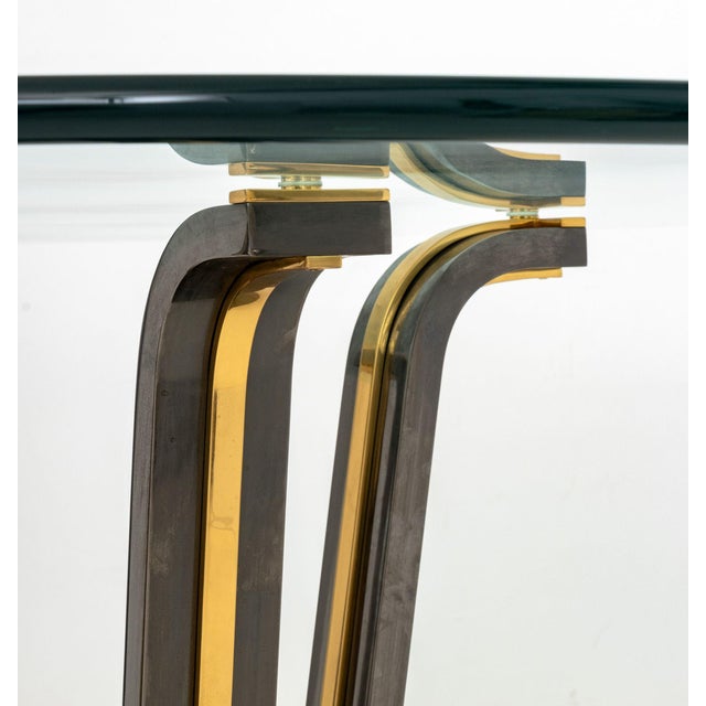 1970s 1970s Renato Zevi Attr. Glass and Chrome Circular Table For Sale - Image 5 of 7