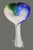 This vintage hand-blown art glass bud vase features a unique Jack-in-The-Pulpit design in shades of blue, green, and...