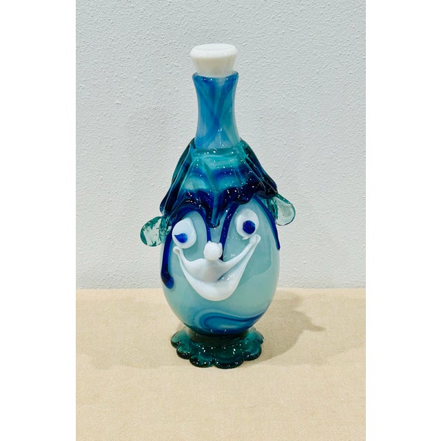Italian Vintage Murano Glass ‘Picasso Clown’ Face Decanter For Sale - Image 3 of 7