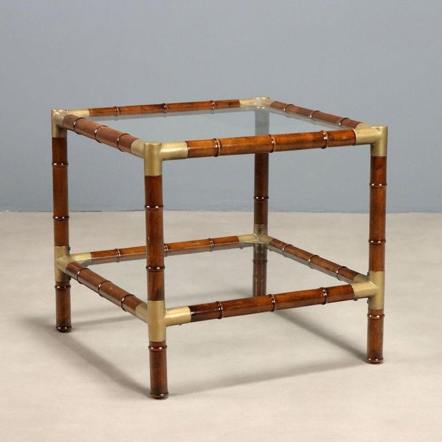 Brown Bamboo Coffee Table, 1960s For Sale - Image 8 of 8