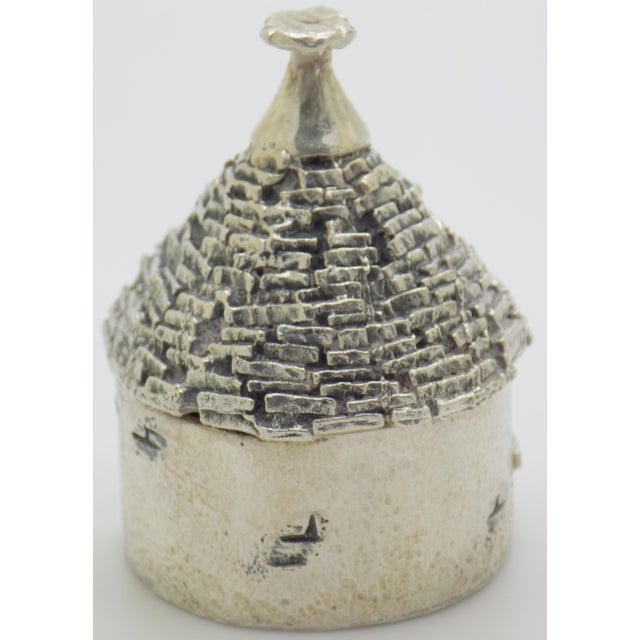Vintage Italian Handmade Genuine Solid Sterling Silver 925 Trullo Traditional South Italian House Figurine For Sale - Image 6 of 9