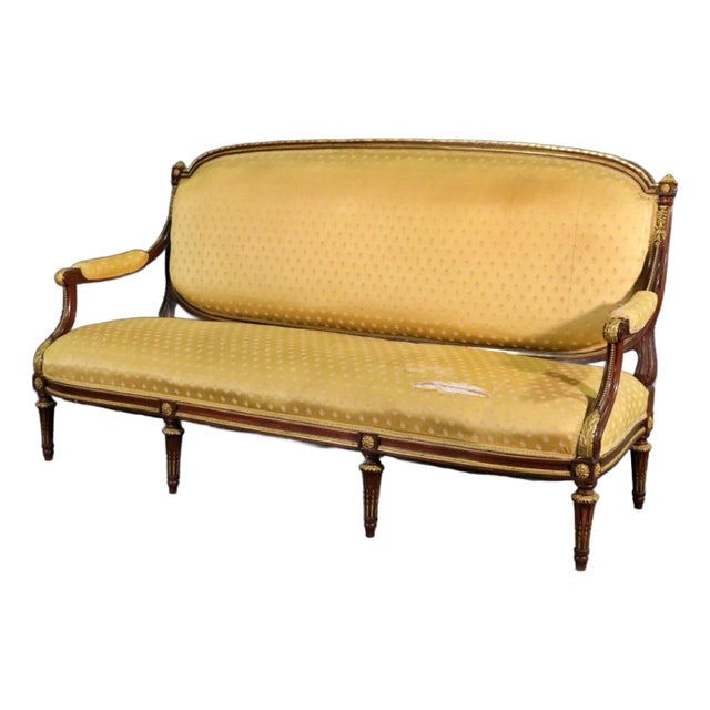 Superb Quality Louis XVI Bronze Mounted Sofa Settee Manner of Francois Linke For Sale