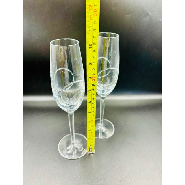 Pristine John Rocha/Waterford Crystal "Circa" Champagne Flutes - Pair For Sale - Image 12 of 12