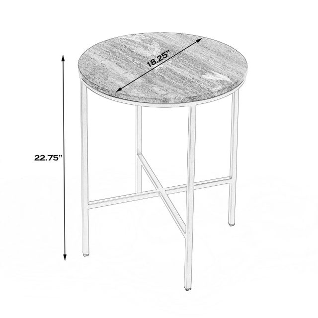 Contemporary Caty Marble End Table, Multi For Sale - Image 3 of 6