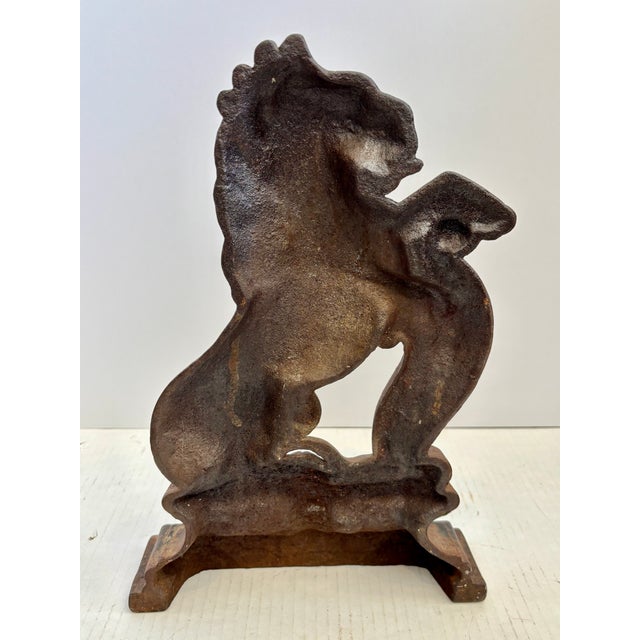 19th Century Lion Figural Cast Iron Doorstop For Sale In West Palm - Image 6 of 11