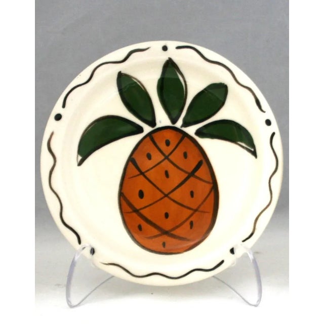 Vintage Three Rivers Studio Pottery Hand Painted Fruit Stoneware Plates - Set of 3 For Sale - Image 4 of 7