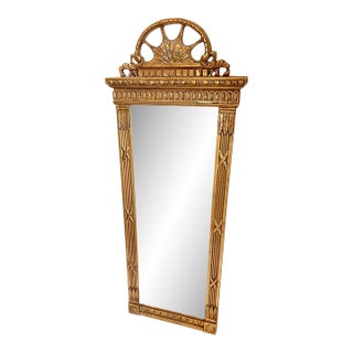 Vintage Pier Gilt Wood Beveled Mirror For Sale