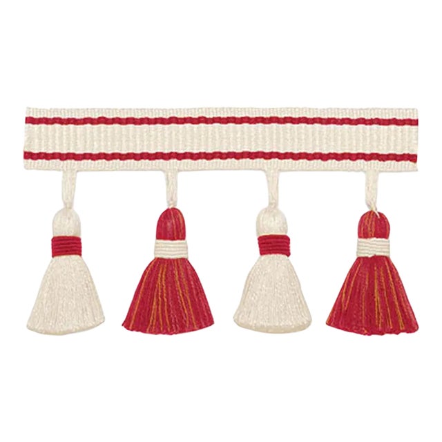 Schumacher Merida Tassel Fringe in Coral For Sale
