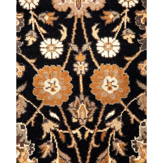 Traditional Mogul, One-of-a-Kind Hand-Knotted Area Rug in Black, 3' 1" x 10' 5" For Sale - Image 3 of 8