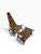Elevate your space with this stunning mid-century modern high-back lounge chair and matching curved footstool set....