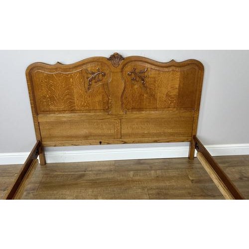 Wood Vintage French Louis XVI Double Bed Frame in Oak For Sale - Image 7 of 13