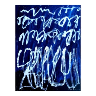 Writings No. 4 — Abstract Original Oil Painting Inspired by Cy Twombly For Sale