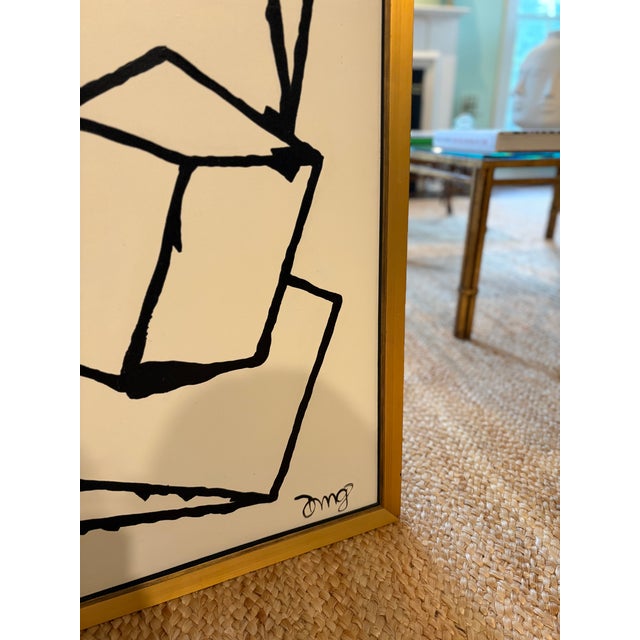 Modern Abstract Original Painting Set in a Gold Frame by DMG Studios For Sale - Image 4 of 7