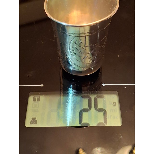Antique Russian Silver Kiddush Cup and Saucer, Moscow 1880s Judaica Set For Sale - Image 14 of 17