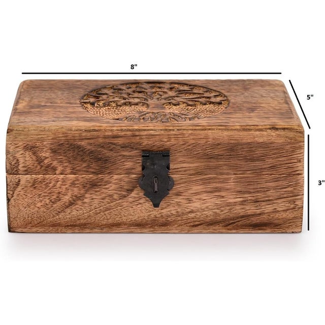 This beautifully handcrafted wooden jewellery organizer features intricate engraving and a rich natural finish. Each piece...