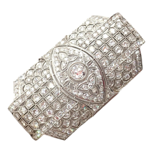 Vintage Estate Antique Art Deco Platinum Diamond Pin Brooch