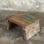 Small stool, upcycled antique teak side stool, footrest. Teak stool—the natural imperfections of the wood (irregularities,...