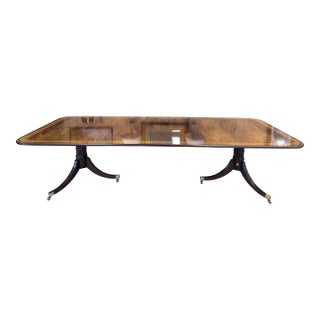 Late 20th Century Baker Stately Homes Georgian Mahogany Pedestal Dining Table For Sale