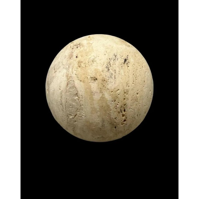 1990s Travertine Stone Canister and Sphere Set- 2 Pieces For Sale - Image 4 of 10