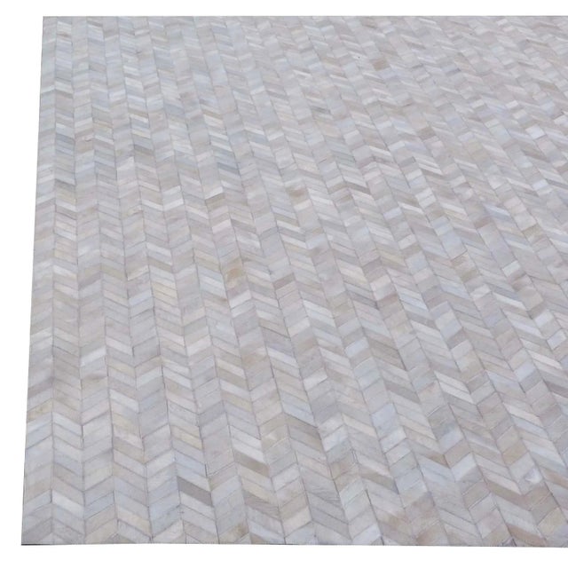 Exquisite Rugs Willoughby Patchwork Leather Ivory - 13'6"x17'6" For Sale - Image 4 of 6