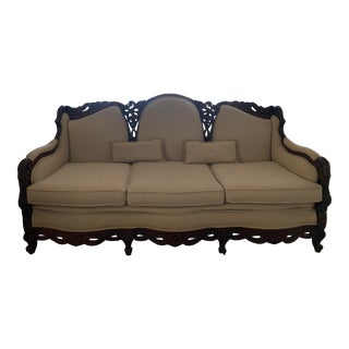 Early 20th Century Victorian Louis XV Style Carved Mahogany Sofa For Sale
