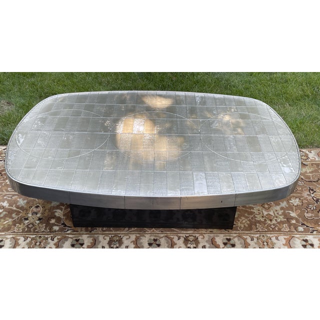 Authentic Jonathan Adler "Talitha" collection oval cocktail coffee table. A spectacular statement piece featuring sheets...