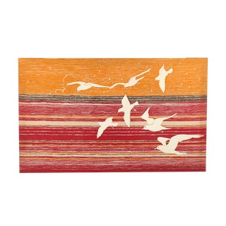 Mid-Century Modern Fabric Wall Art of Birds Lokki by Tampella Finland For Sale