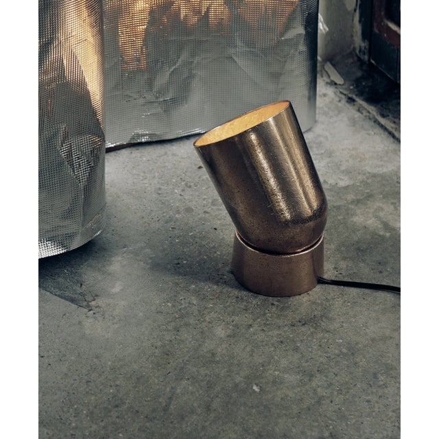 Studio Henry Wilson Polished Cast Bronze Spot Light Table Lamp For Sale - Image 11 of 17