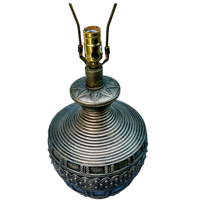 1970s Lamp 1970s Cast Plaster Olive Toned Table Lamp Inspired by Lee Rosen for Design Technics Style For Sale - Image 5 of 6