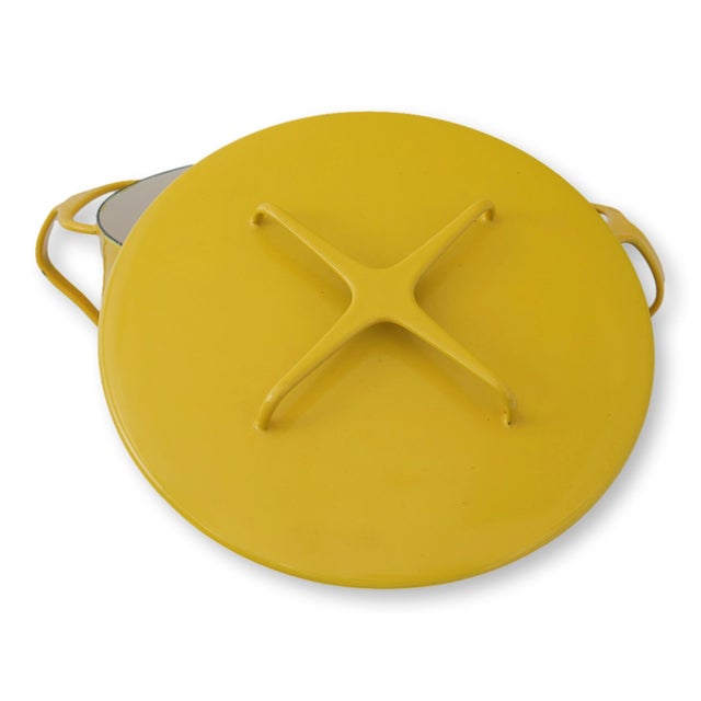 Mid-Century Modern Dansk Kobenstyle Yellow Enamel Cooking Pot For Sale - Image 3 of 5