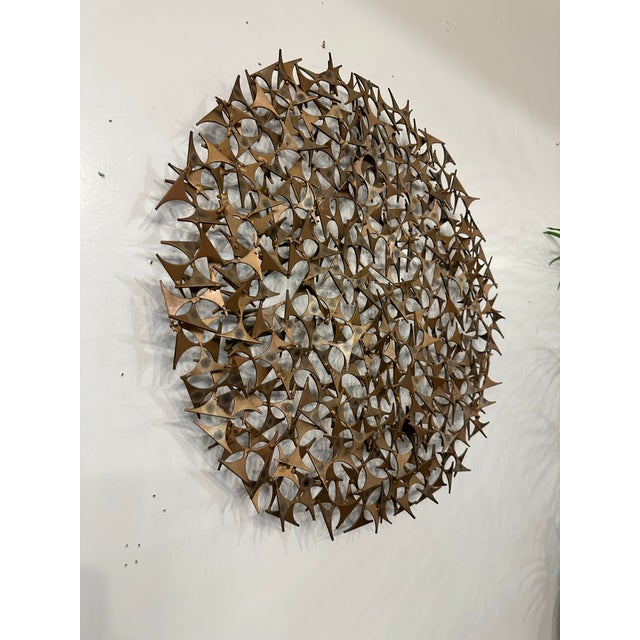Mid-Century Modern Marc Weinstein Brutalist Mid-Century Modern Abstract Wall Sculpture Marc Creates Sun For Sale - Image 3 of 6