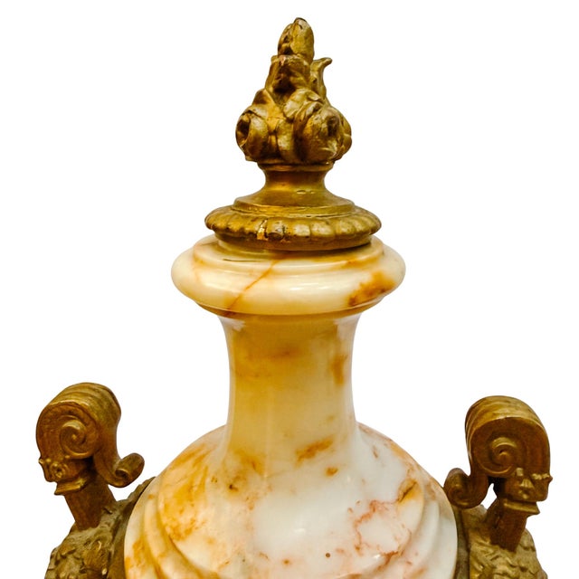 Pair of 19th Century French Louis XVI Style Marble and Gilt Bronze Cassolettes For Sale - Image 13 of 15