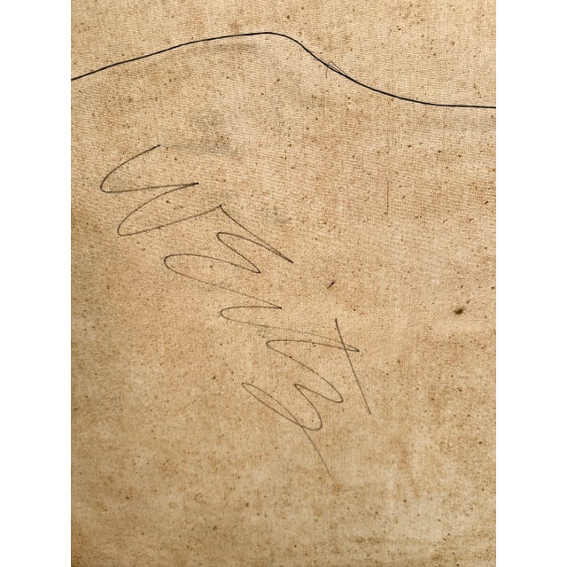 Blue Abstract Oil on Canvas, C 1960s For Sale - Image 8 of 8