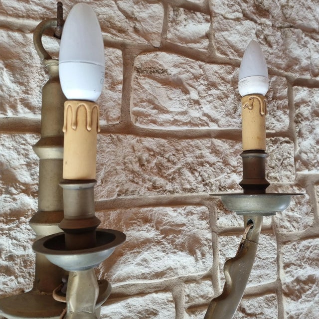 Vintage Brass Wall Lamp, 1950s For Sale - Image 4 of 7