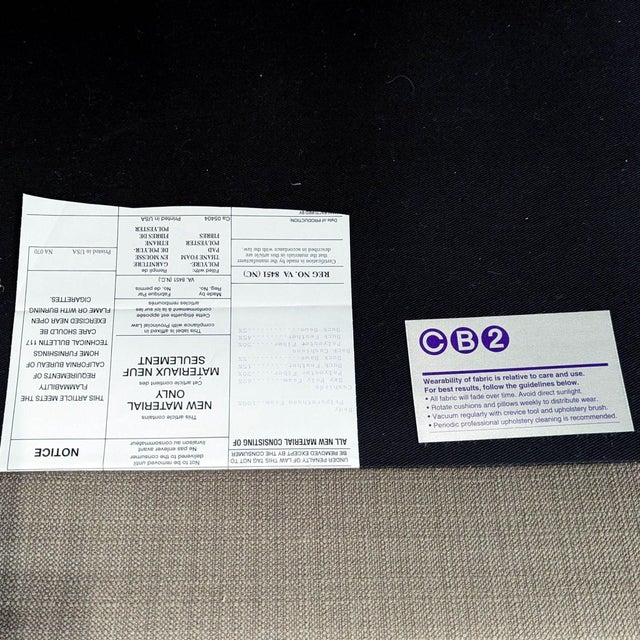 Metal Cb2 Cielo Modern Gray Loveseat With Metal Legs For Sale - Image 7 of 7