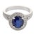 Contemporary Vintage Gia 2.00 Carat Sapphire Diamond 14k White Gold Ring, Size 6.5 For Sale - Image 3 of 6