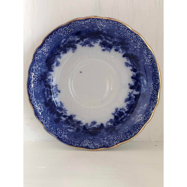 19th Century Antique Ridgway Dundee Flow Blue Saucer For Sale - Image 5 of 11