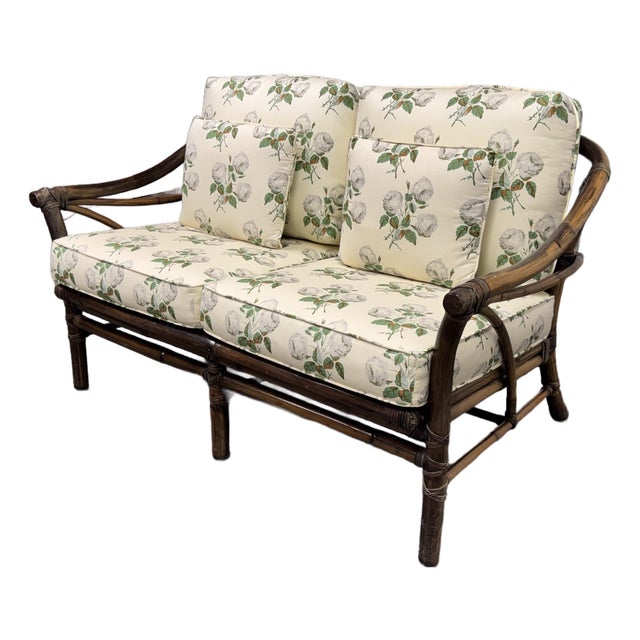McGuire Furniture Bamboo Loveseat, Vintage. For Sale