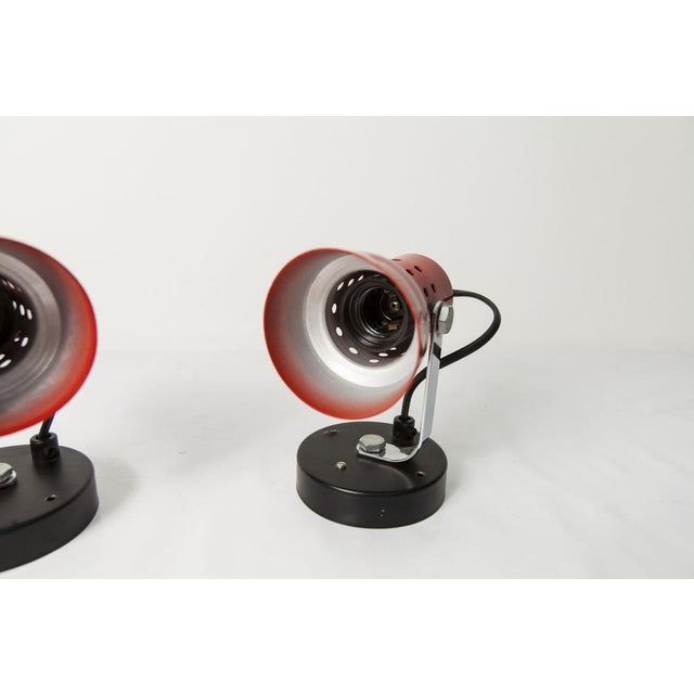 Red and Black Wall Lights, 1970s, Set of 2 For Sale - Image 4 of 18