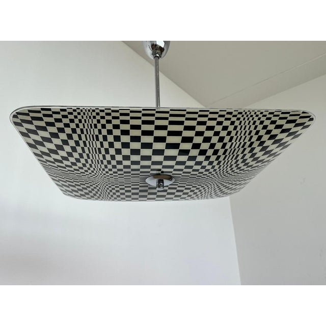 Metal Mid-Century Glass Pendant attributed to Napako, Former Czechoslovakia, 1970s For Sale - Image 7 of 9