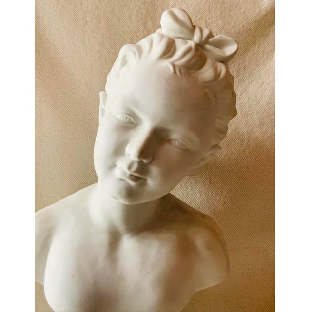 19th Century French Bisque Porcelain Bust of a Child For Sale - Image 12 of 18