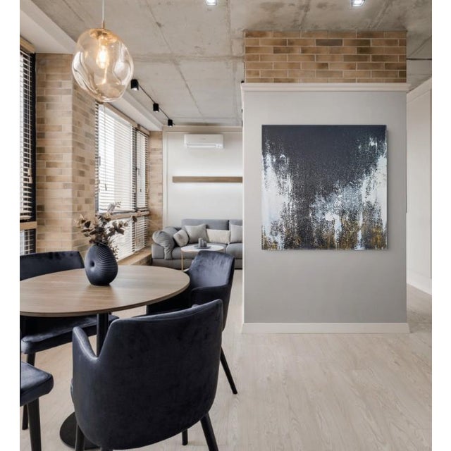 Large Modern Abstract Original Art Stretched Canvas Painting For Sale - Image 10 of 12
