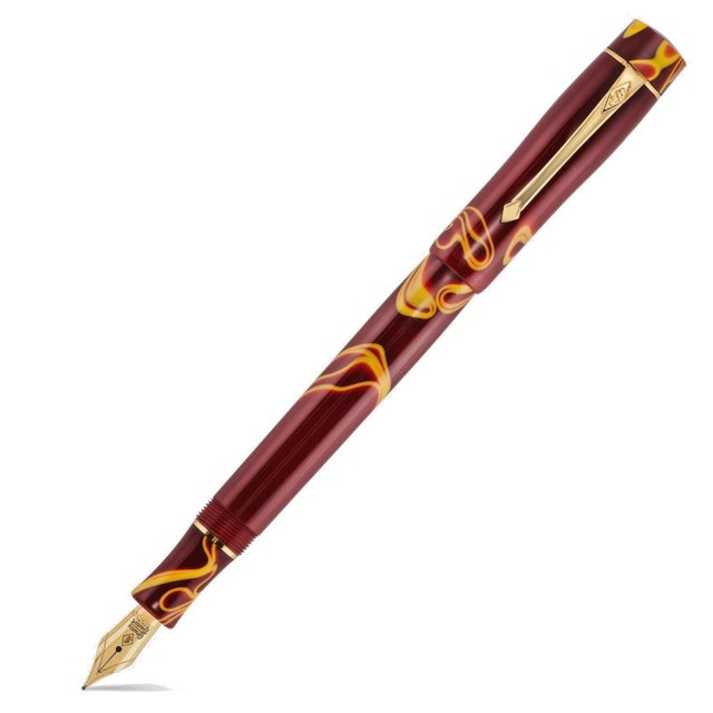 English Conway Stewart Churchill Ltd. Edition Wellington Yellow Whirl Fountain Pen Set For Sale - Image 3 of 17